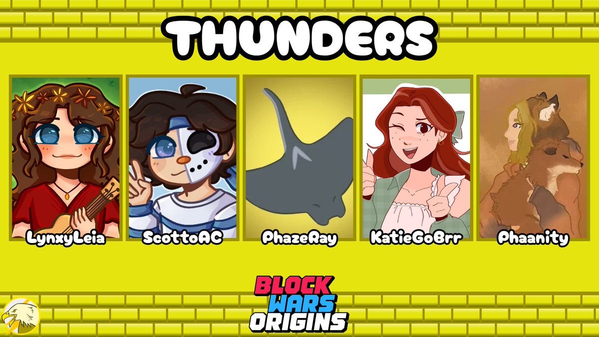 BenThereMC's tweet photo. I present to you all BenThereStudios's most awesome and 100000% accurate BlockWars:Origins Reloaded team predictions!! I took reloaded as a kinda "rebrand" term so ofc I had to throw in some cool newcomers (plus I just love using these graphics. Thoughts?? 1/2 https://t.co/dQ5jGbQIYY