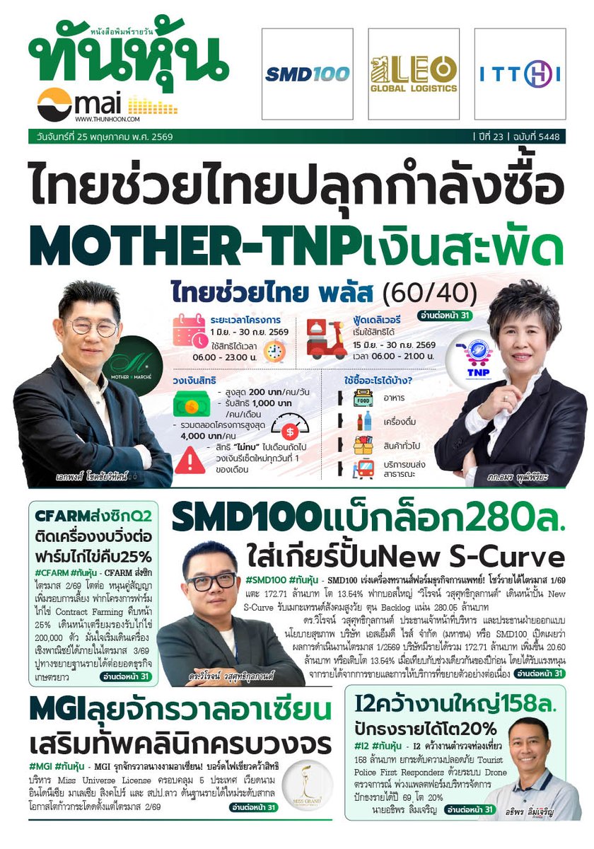 thunhoon1's tweet photo. อ่านข่าวฉบับเต็ม ได้ก่อนใคร
สมัครสมาชิก นสพ.ทันหุ้นออนไลน์ ได้ที่ https://t.co/40Ijevm0aW
หรือ โทร 0-2716-6900-4 ต่อ 604 , 608
#Thunhoon #ทันหุ้น #ไทยช่วยไทยพลัส #SMD100 #MGI #I2 #CFARM https://t.co/DuJfMvswjX
