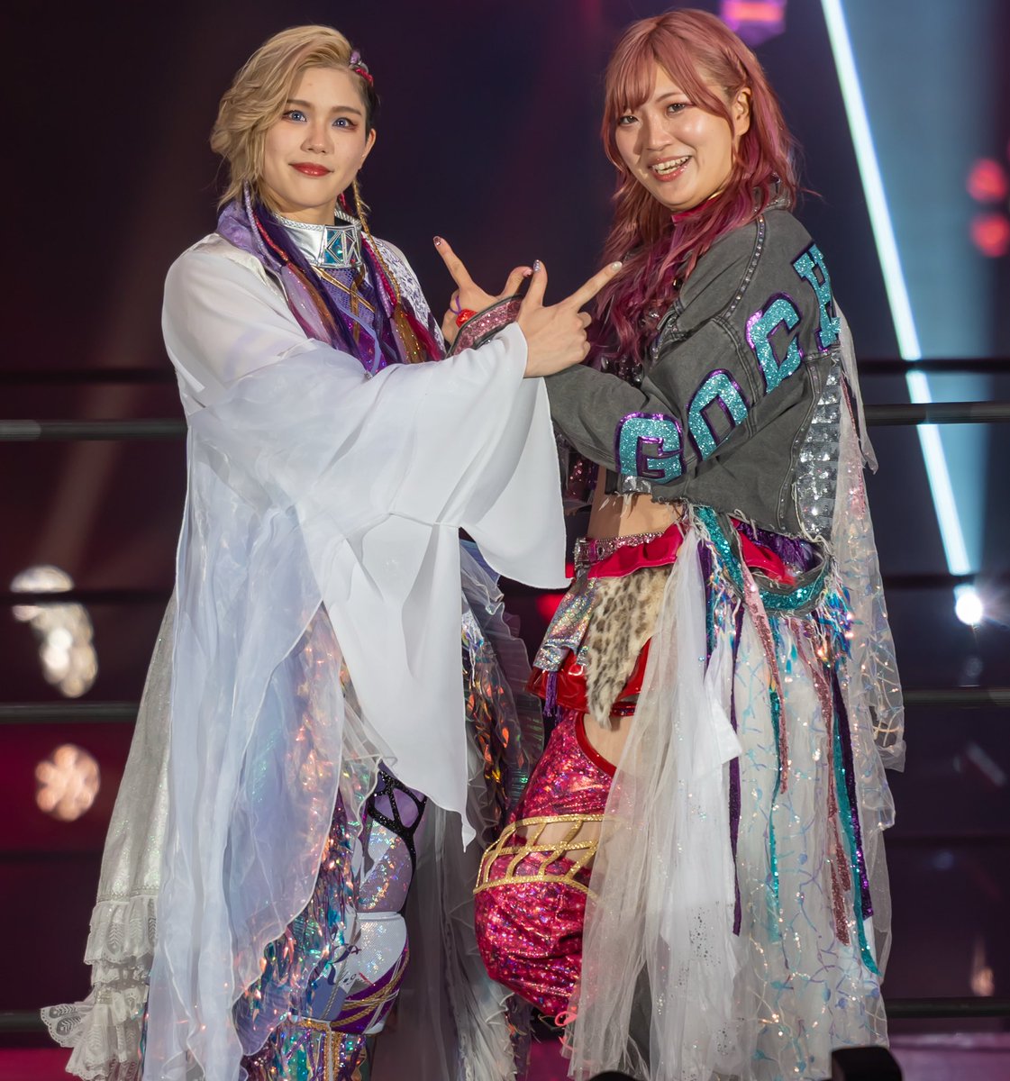 mdcfs_ys's tweet photo. 2026.5.23 EBARA WAVEアリーナおおた(大田区総合体育館)

戴冠おめでとうございます🎊
紆余曲折あったかと思うけど、2人でベルト巻いてる姿に感動しました✨

#tWintoWer 
#天麗皇希 
#後藤智香 
#pw_mg https://t.co/XcZWbbuZmX