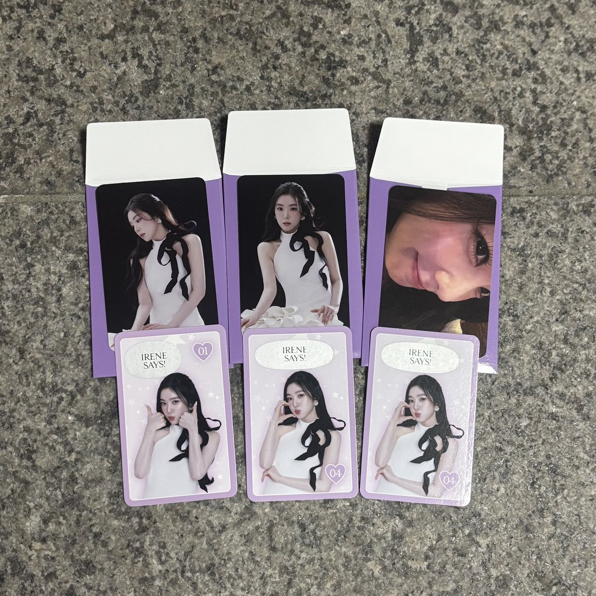 sellingsell01's tweet photo. 아이린 Irene 솔로콘서트 솔콘 I-WILL 포카 교환

1,4,4, > 3,5,6
컨포2장 > 나머지 컨포 1장
셀포 1잔 > 나머지 셀포 1장

오늘 콘서트 현장 교환 가능

#아이린 #IRENE #I_WILL #레드벨벳 #배주현 https://t.co/BTVp2JCPEV