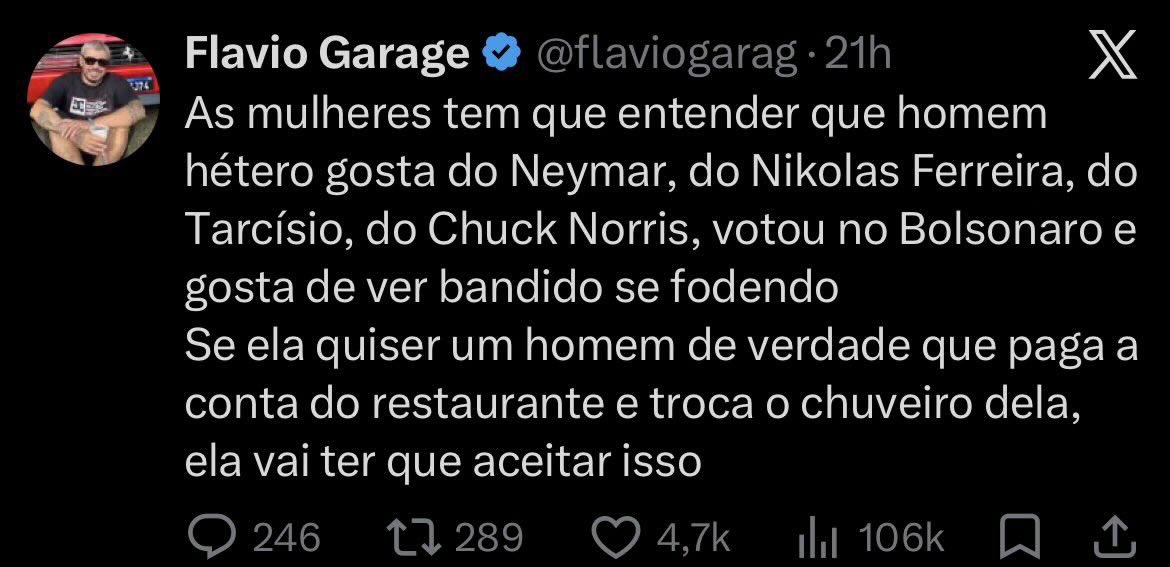 lucasmenezs2's tweet photo. Acho que o Flávio quer que sua garage seja preenchida por um “hetero” dos sonhos dele https://t.co/9OTIBtPypo