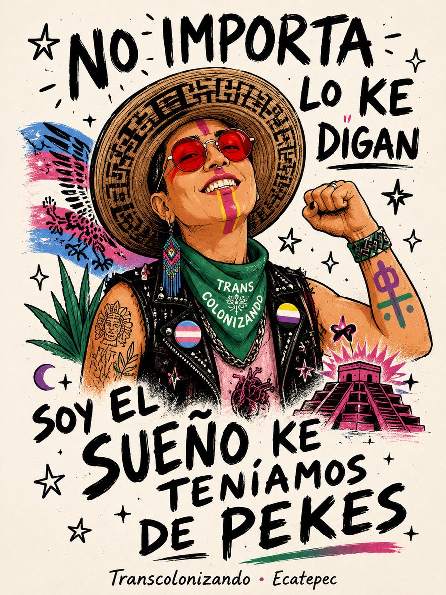 ShellJosue's tweet photo. Hola, soy la encarnación de la fábrica de infancias trans.
Con nosotres termina el binarismo asesino.
Nuestras infancias crecerán libres de un sistema que nos enseñó miedo, vergüenza y odio.
Rechazamos su mundo para construir la munda del mañana, TRANS REVOLUCIÓN AHORA 🏳️‍⚧️ https://t.co/gkiOxCO6os