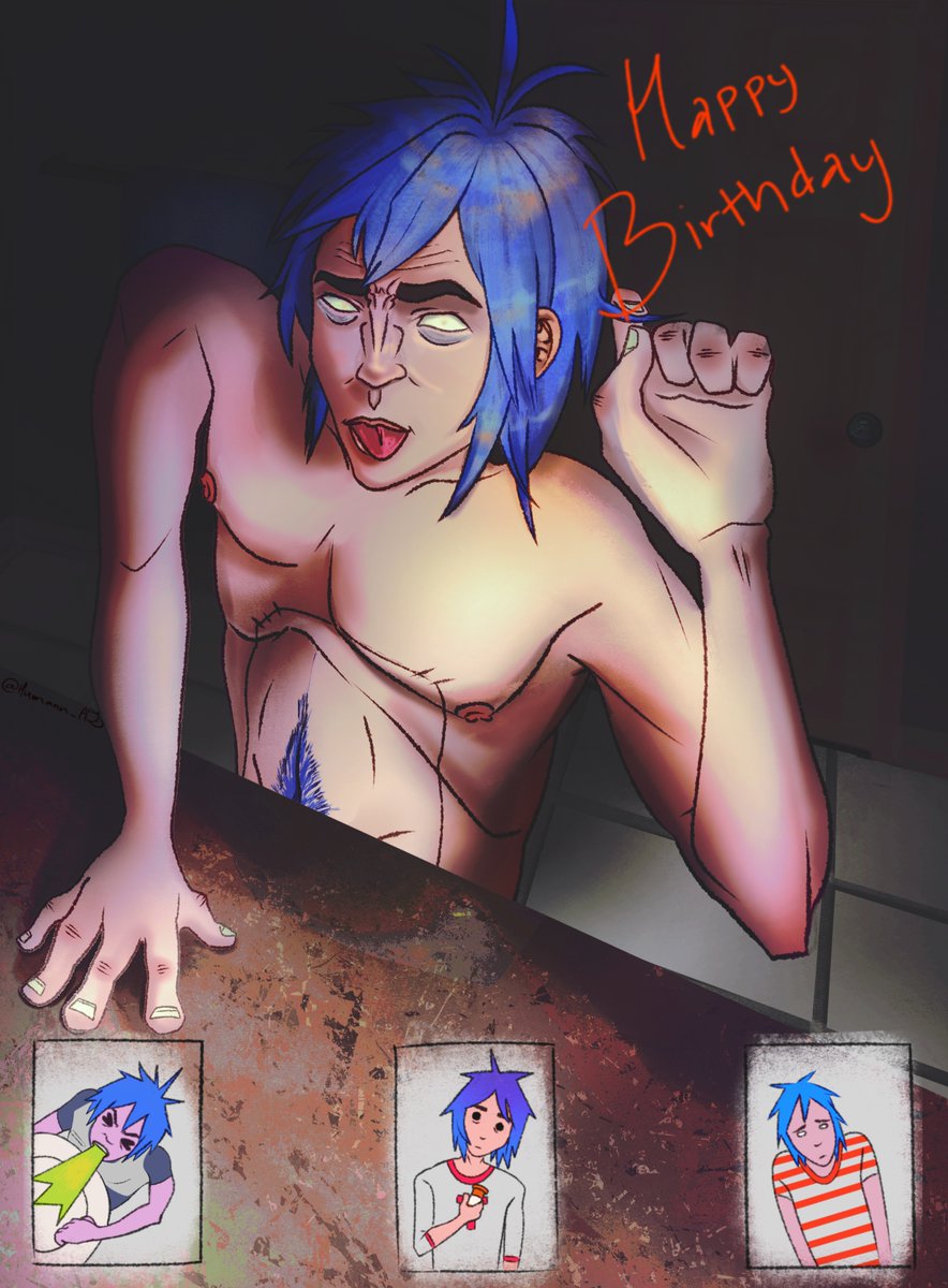 Humann_Ally's tweet photo. Do you think he used to hate his blue hair?
Happy Birthday 2d,
#gorillaz #fanart https://t.co/PnGnT2LM4N