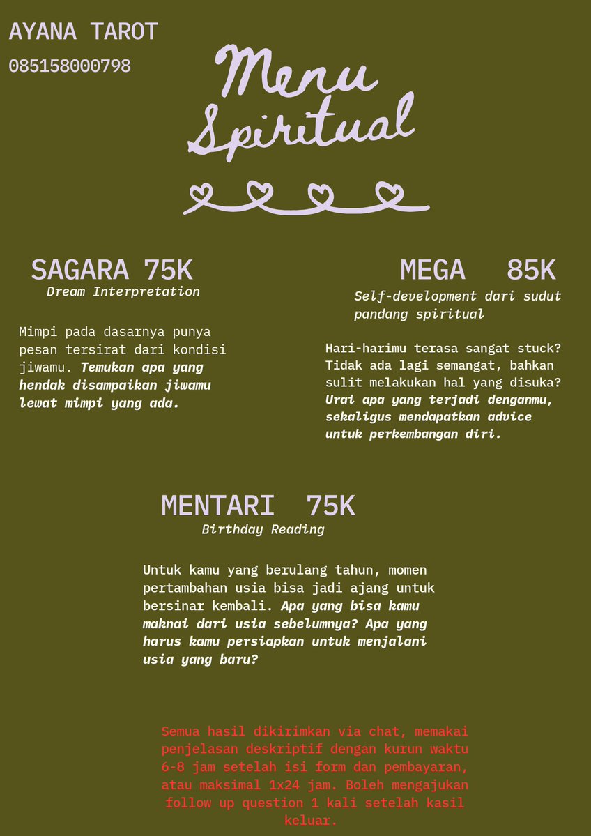 Ayana ✨️ jasa tarot | WA 👇 tweet media