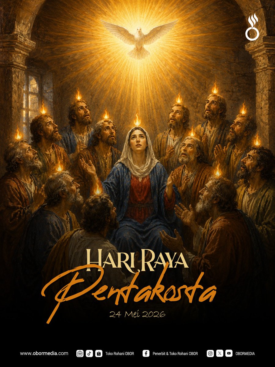 obormedia's tweet photo. Hari Raya Pentakosta - 24 Mei 2026

📖 Renungan Harian Katolik dari buku ZIARAH BATIN

🛒 Tersedia di:
https://t.co/7YLr00egbu
🌐 https://t.co/4rzvve8H65
📱 Tokopedia, TikTok Shop &amp; Shopee: Toko Rohani OBOR https://t.co/bVmVQ3Xl09