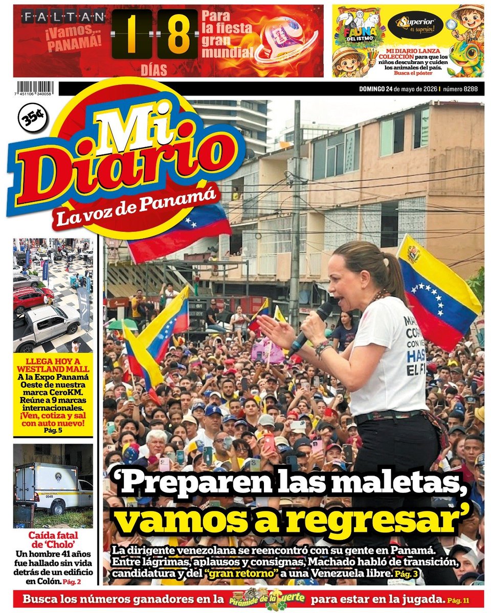 may ページ Ya esta aquí la portada de Mi Diario de este Domingo 24 de Mayo