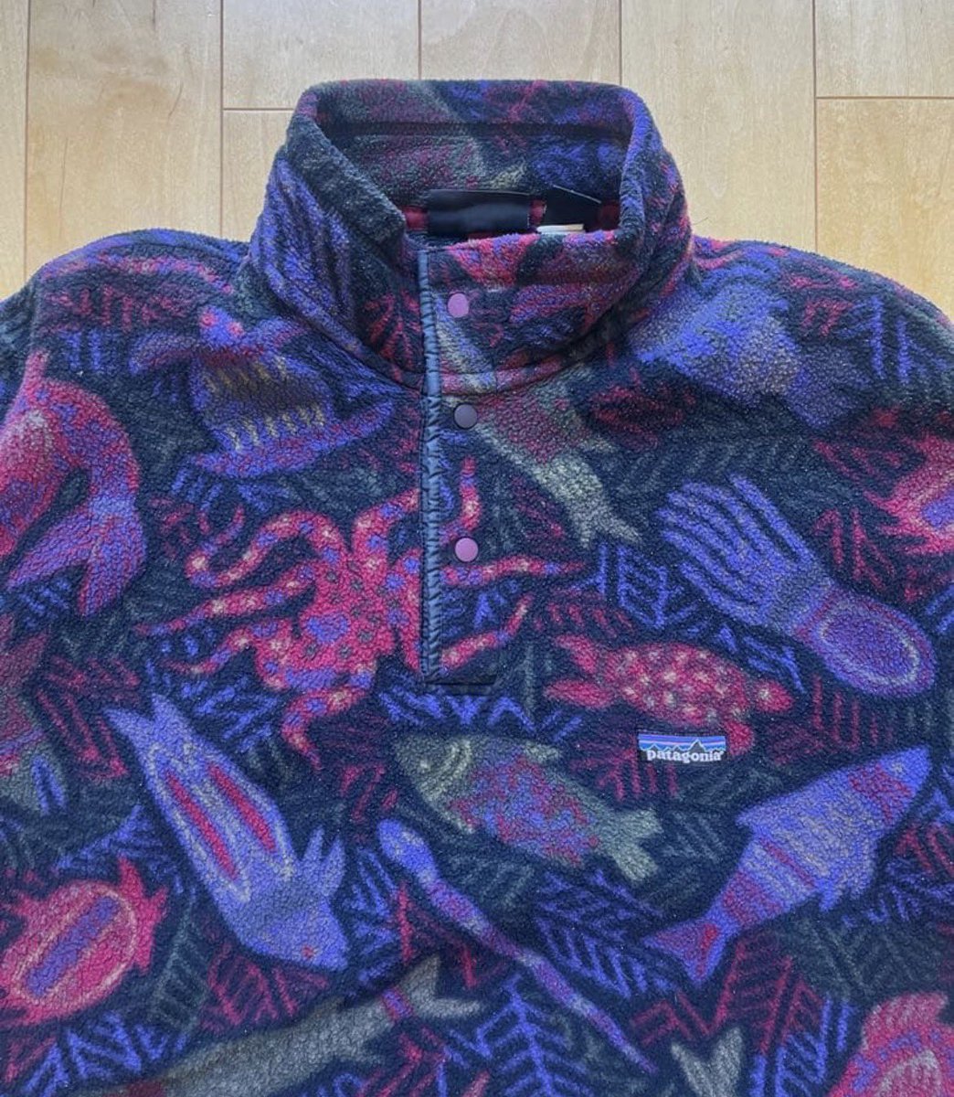 90年代 Patagoniaの総柄シンチラ 深海魚と呼ばれるものらしい 