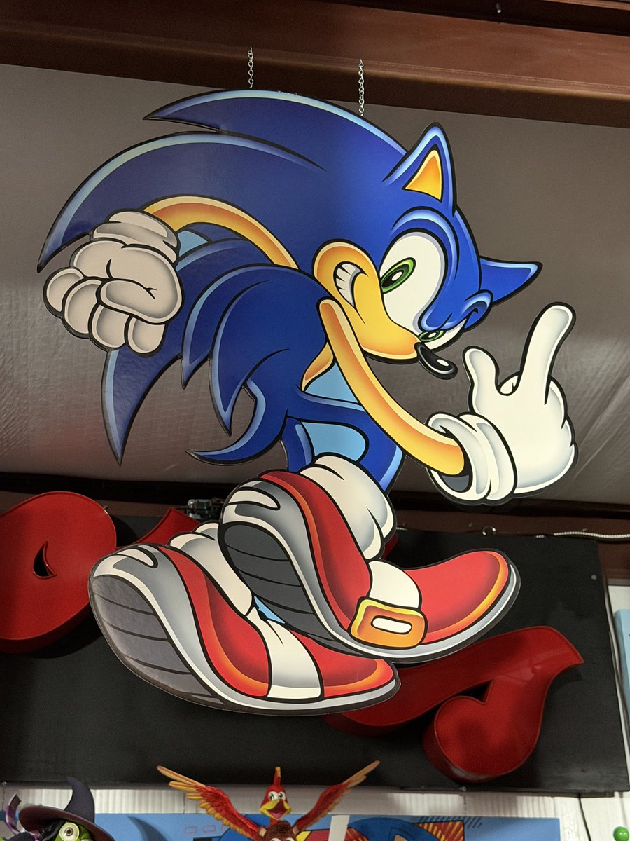 1992_sonic's tweet photo. Today’s Collection Spotlight:  A rare Sonic Adventure Toys R Us Store Display from 1999! I was so thankful they let me have it!  #sonicthehedgehog #sega #sonicadventure #toysrus #sonicstyles https://t.co/KLsL6FZXsf