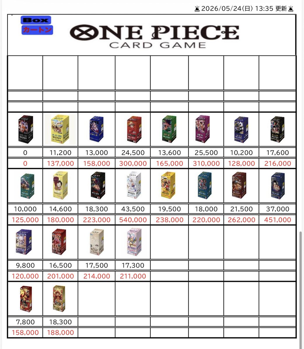 🚨2026/05/24(日) 13:35 更新🚨 ワンピースカード【ONE PIECE Card