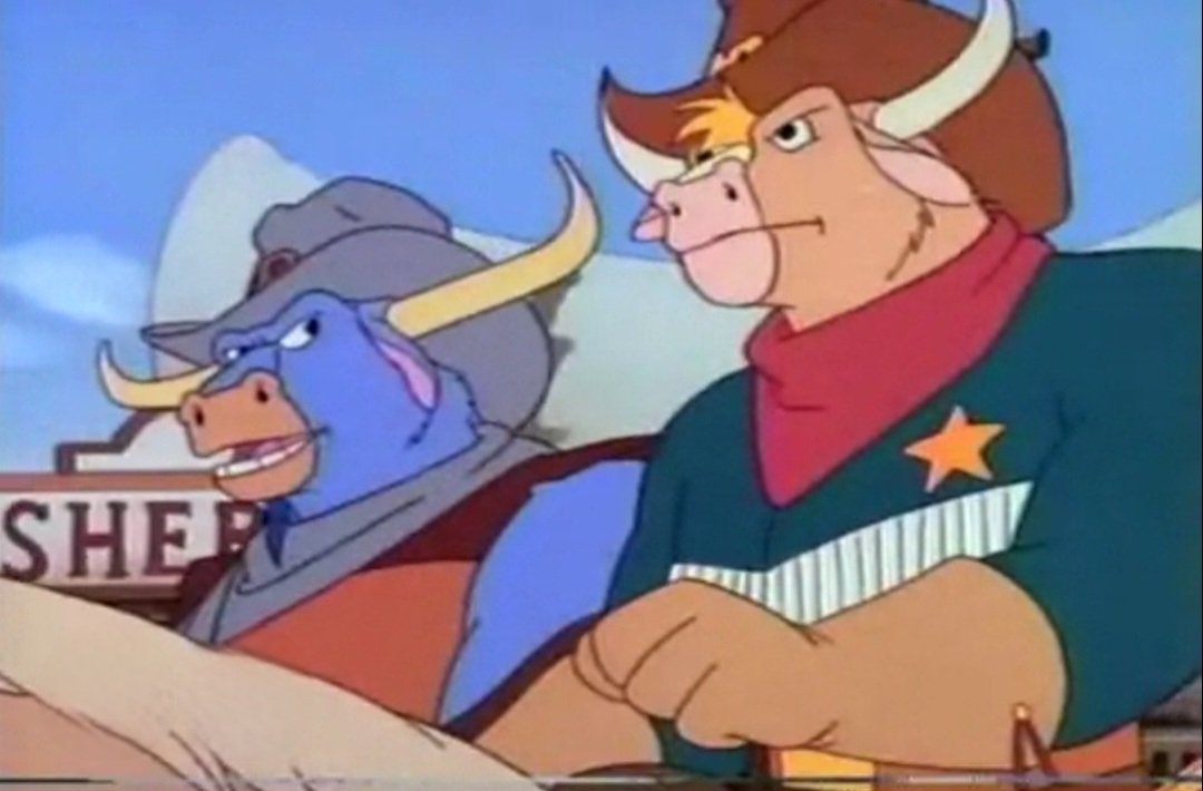 Sventigerwolf's tweet photo. Hello guys That was also my favorite💖series📺wild west cowboys of moo mesa and these are also my three favorite💖bull🐂 characters marshal moo montana The Dakota Dude and buffalo bull https://t.co/FHFZHvSrfj