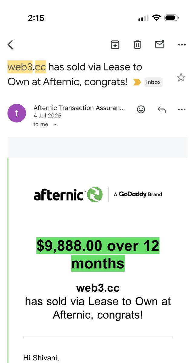 sndp_sarao's tweet photo. Thanks to God Web3 .cc sold last year
On LTO
HT < 1 year
#domains
are you holding any cc names ? https://t.co/SEwMeQokSd