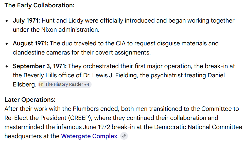 TeganMathis's tweet photo. To understand the JFK assassination and Watergate, you need to be able to recognize the bullsh!t. Does it really make sense to you that Howard Hunt "transitioned" into campaign work in 1972?  That's frankly stupid. Hunt worked for Alexander Haig and the NSA, never for CREEP. https://t.co/R5S3tqdvw4