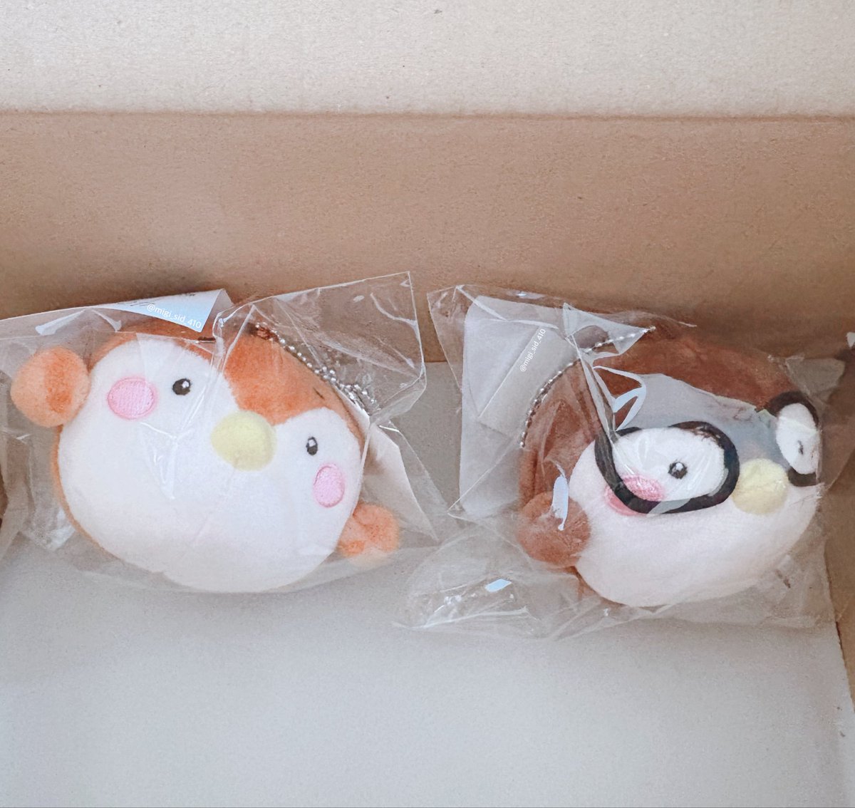 ぬいぐるみキーホルダーすずめ/けいし到着🍀🍀 丸っこくて可愛い〜すず