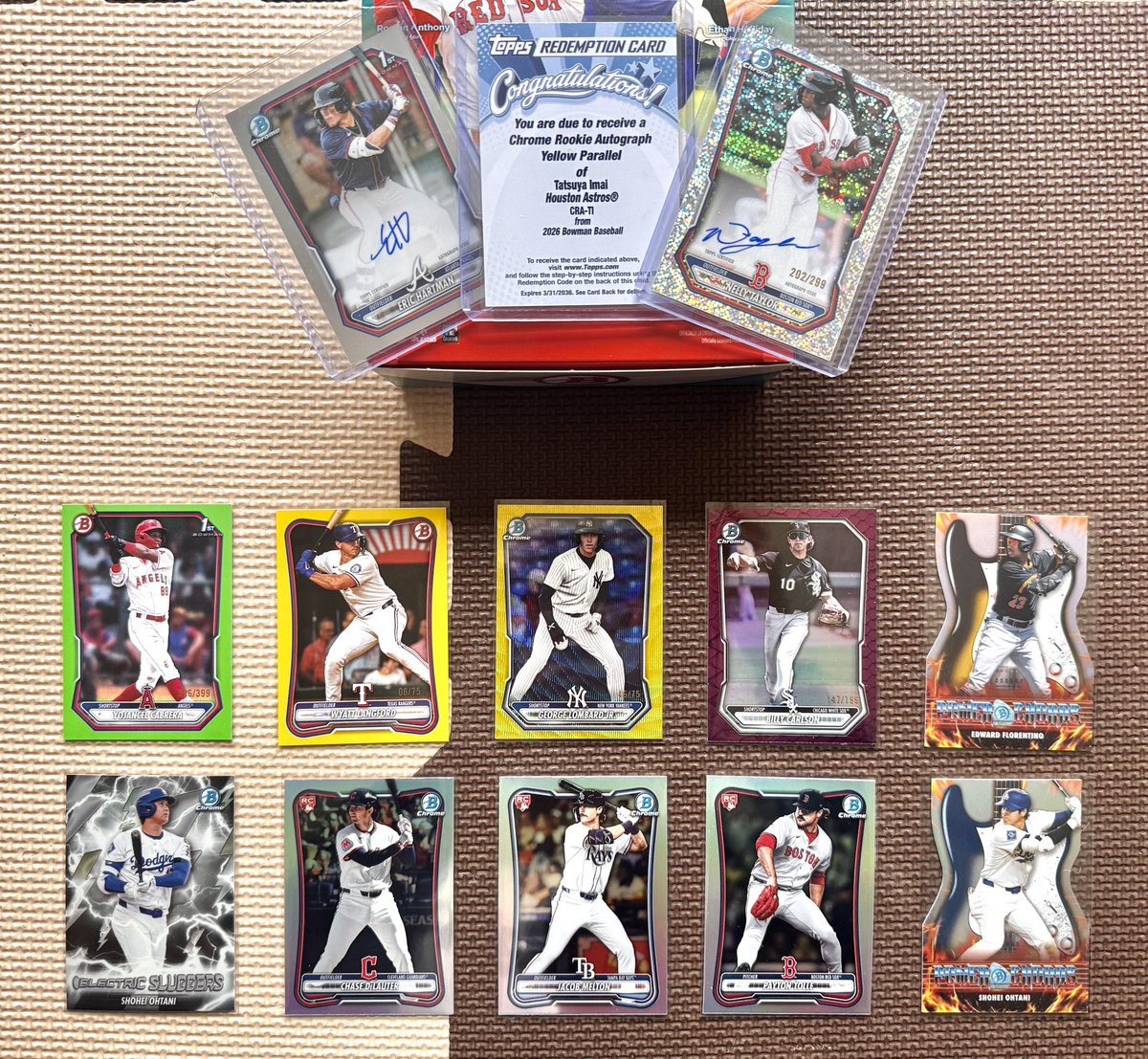 yamatopps's tweet photo. jumbo full open✂
️jumboにした理由は『初めて自引きした1st autoの選手を推していこう!』と決めたから👍
hobbyの一発勝負では1st auto引ける気がしなかったんです笑
ということで、my 1st autoは見事hartman君だったので推していきます💨嬉しい〜✨️
#bowman2026
#EricHartman https://t.co/I24EUMXH27