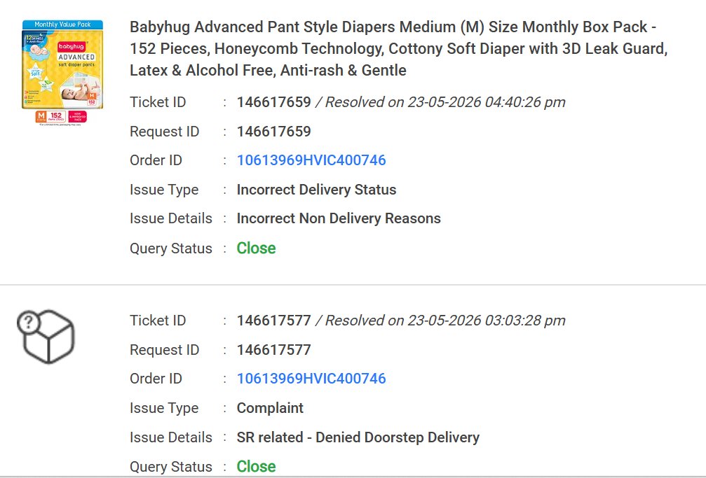 UltimateShakir's tweet photo. @firstcryindia This is unacceptable. Fake delivery attempts marked as “residence closed” &amp; “customer requested delay” without even calling me.
It's been 5 days
Complaint closed without resolution.

Order ID: 10613969HVIC400746
Shipment ID: 11168588366
#PoorService #ConsumerRights https://t.co/AXUJft6Lr4