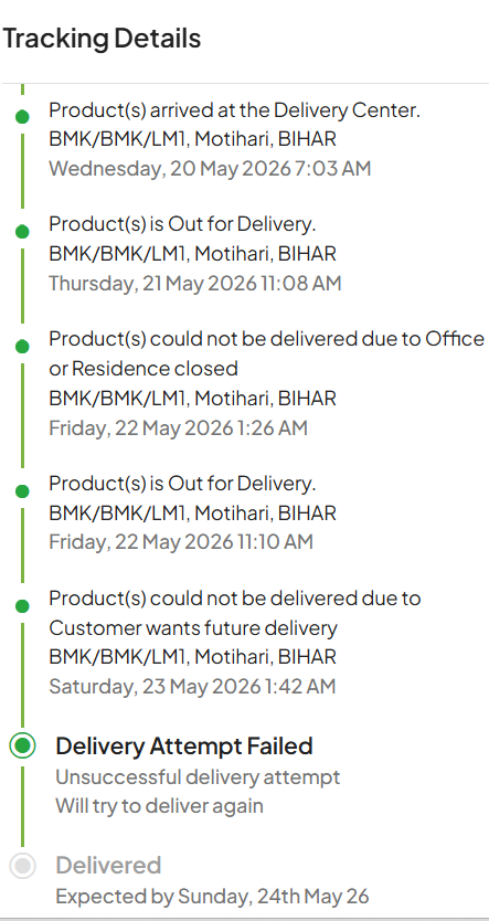 UltimateShakir's tweet photo. @firstcryindia This is unacceptable. Fake delivery attempts marked as “residence closed” &amp; “customer requested delay” without even calling me.
It's been 5 days
Complaint closed without resolution.

Order ID: 10613969HVIC400746
Shipment ID: 11168588366
#PoorService #ConsumerRights https://t.co/AXUJft6Lr4
