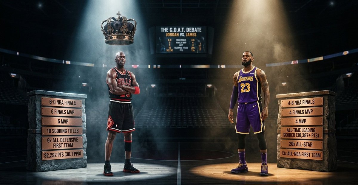 6Hogg6's tweet photo. Asked Gemini to compare Michael Jordan's and Lebron's stats and accolades and to crown the GOAT based on the results and the results are what you would expect. Even AI doesn't care about longevity. https://t.co/ts0oo1uZ92