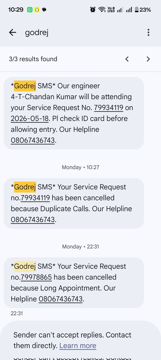 imsinghrajeev's tweet photo. @GodrejAppliance pathetic experience, why is your technician cancelling my request every time
Plz look into it and resolve my problem asap. https://t.co/Rx0m3j89C1