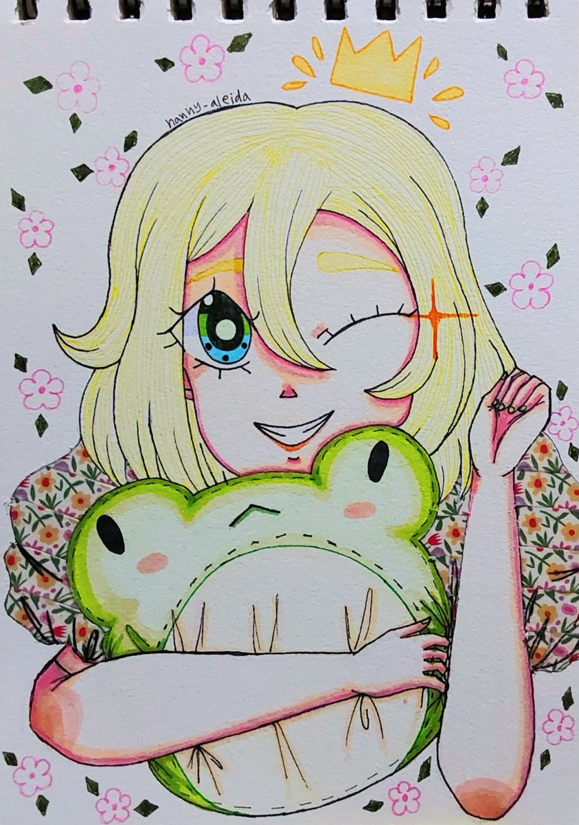 nannyaleida's tweet photo. Un dibu tardio de cumple de @cleionos de su oc emily 🐸🐸 https://t.co/7xWhwEsjdo