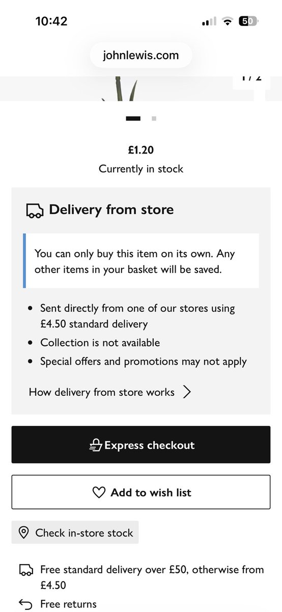sarahsjmmoore's tweet photo. @JohnLewisRetail what trickery is this? Sale items that you can only buy one of and that costs more to post than it costs to buy? Badly done, John Lewis, badly done. #saleitems #customerservice https://t.co/AVbrmb9qpA