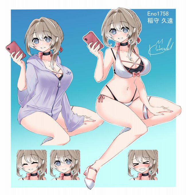 . @ktm_wall 
久遠ちゃんの水着ver.完了。
夏まで待てない!どうぞよろしく🦊 