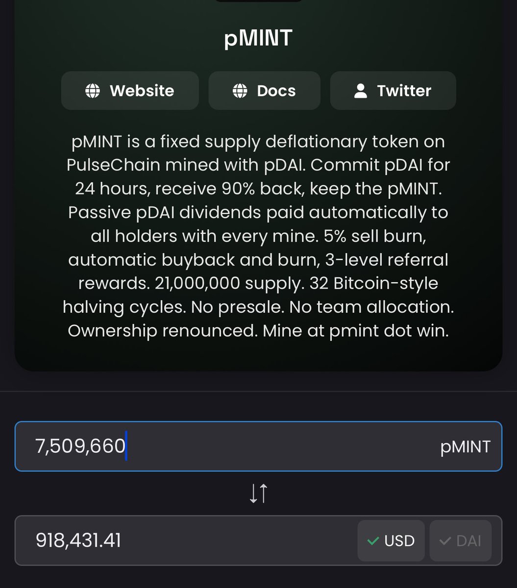 ⛏️ $pMINT✖️$WGPP 🖨️ = $pDAI 🚀 tweet media