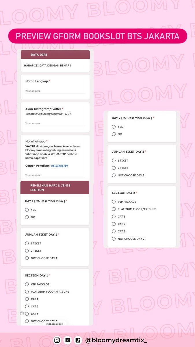 Bloomy Dream Tix Jastip BTS EXO tweet media
