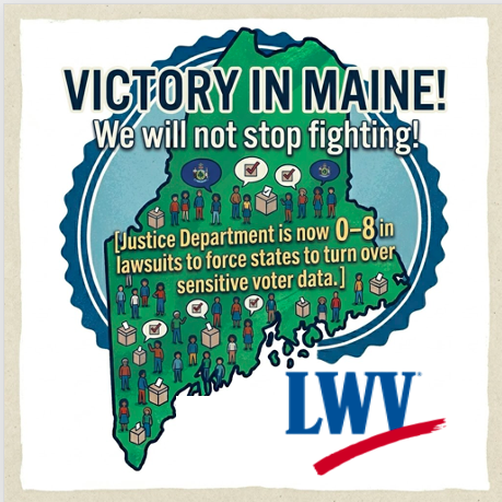 lwv_wa's tweet photo. A coalition of powerful advocates prevailed in court—Brennan Center, Campaign Legal Center, League of Women Voters, Maine League. We will not stop fighting until every voter in every state can participate freely, fairly &amp; with confidence in our democracy. https://t.co/JfLAXkMhSp https://t.co/4oqmJbHWWR