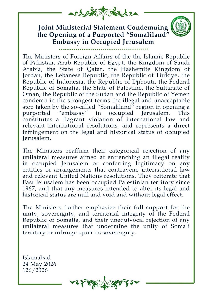 Ministry of Foreign Affairs - Pakistan tweet media