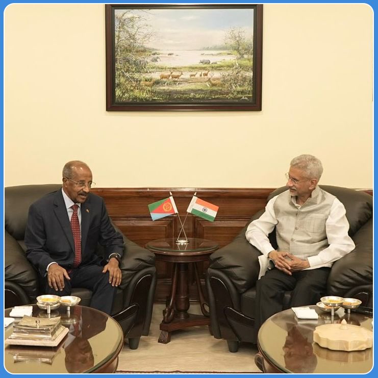DrSJaishankar's tweet photo. Greetings to FM Osman Saleh Mohammed, the Government and people of Eritrea on their Independence Day today. https://t.co/QkG3fbiZi5