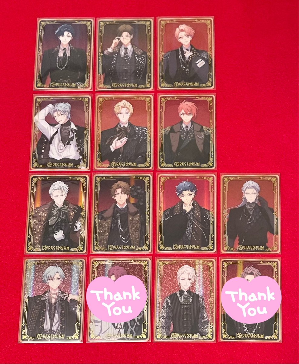 rabbit_7_fall's tweet photo. 【譲渡•買取】アイナナ EXPO 2026 DECENNIUM クリアカードコレクション

譲:一織*,大和*,三月◯,環*,ナギ◯,陸,楽*,龍之介,百*,千*,悠*,巳波◯

求:定価

☆都内手渡しのみ
☆*は◯同数〜含めたお譲りのみ
☆一織,楽,百厳しめ、お時間いただく場合があります https://t.co/udYKafQM7M
