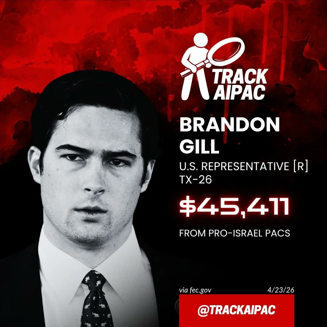5felonies's tweet photo. @RepBrandonGill @GOPoversight Brandon Gill supports genocide and unlimited US taxpayer funded weapons for Israel. https://t.co/faBcqlcLX9