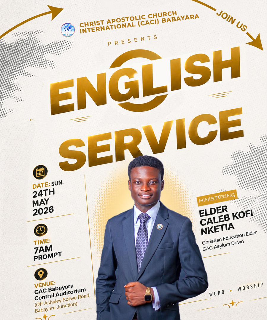 CalebKofiNketia's tweet photo. THIS MORNING, I’ll be joining the English Assembly of CAC Babayara Central for a life‑transforming #PentecostSunday service. Just as in the Upper Room days, fresh fire will fall again, and we will receive grace for impact. 🤲😊🪔

#EquippedForGreaterImpact #HereToWin #LetLoveLead https://t.co/HxKjT03Nx9