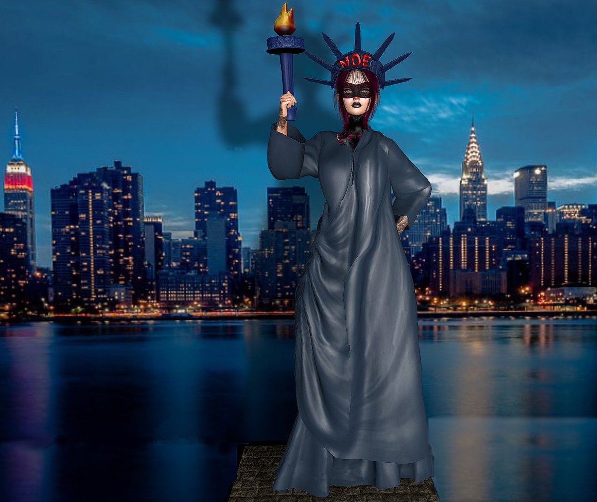 oXMasqueradeXo's tweet photo. Hmph! Who needs Statue of Liberty when you got Statue of Melodica! The Off Season is still going, but don't worry cause me and my precious will be ready for next Season and @NewYorkMadeMoe is certainly making sure of that! #StatueOfMelodicaTime #MyPreciousOne #PWAttitude18 https://t.co/X8QFG0KsFE