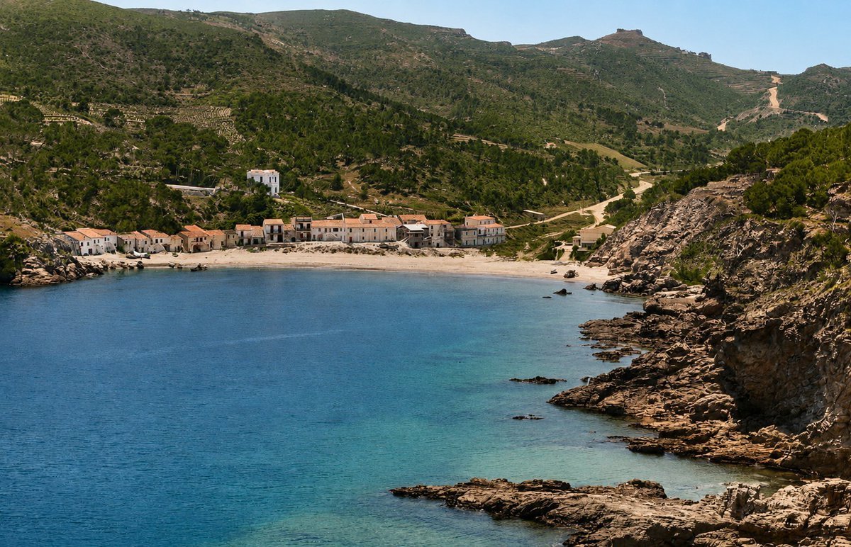 CatalunyaColor's tweet photo. La platja de Sa Riera, a Begur, a principis de s. XX https://t.co/g7KpofkaCi