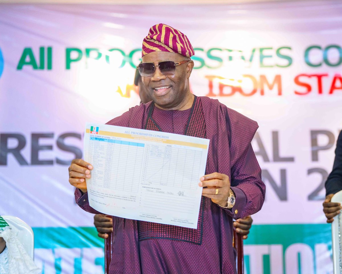 _PastorUmoEno's tweet photo. I congratulate His Excellency, President Bola Ahmed Tinubu, GCFR, on his overwhelming victory in the APC presidential primary in Akwa Ibom State with a total of 389,197 votes.

I also thank members of our great party, the Senate President, Distinguished Senator Godswill Obot Akpabio, GCON, our stakeholders and the good people of Akwa Ibom State for the peaceful conduct witnessed throughout the exercise across the State.

The peaceful and orderly atmosphere that characterised the primaries is a reflection of the unity and commitment of our people to the continued peace and progress of Akwa Ibom State.

As a party, we will continue to work together and galvanise support ahead of the 2027 elections.