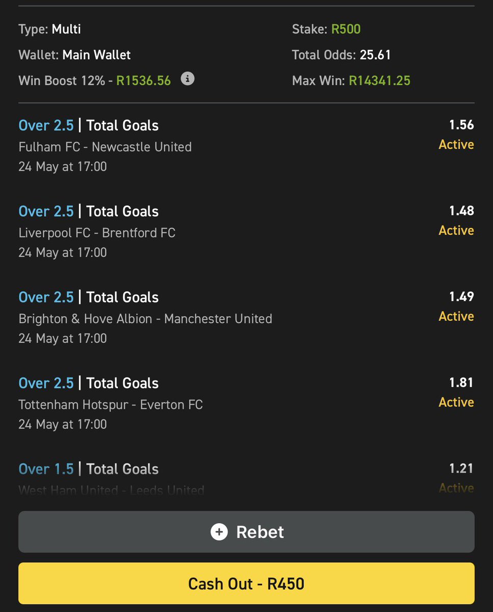 AlickLu96334248's tweet photo. 1Up is now live on @Easybet_SA

Link for bet code 👉🏽: https://t.co/N7rhwjmncn

Booking code 👉🏽961938

Odds:👉🏽25

Promo Code:👉🏽KING50

✅Recreate our bet slip (3+ selections) and place a minimum stake of R5 to qualify for a potential reward this Saturday.

✅• See bio for full details !

✅18+ only. T&Cs apply
