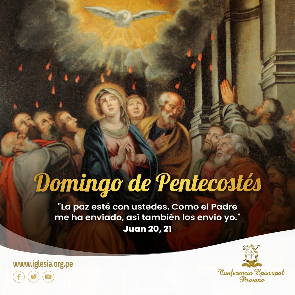 conf_episcopal's tweet photo. Hoy, 24 de mayo, celebramos unidos y con gran alegría el Domingo de Pentecostés.🙏 https://t.co/ubdXvOtut6