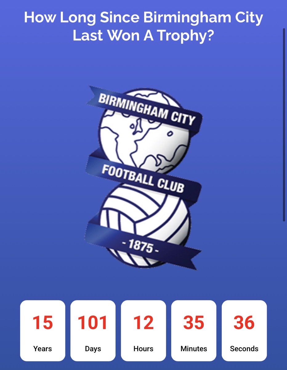 How long since Small Heath won a Major trophy? tweet media