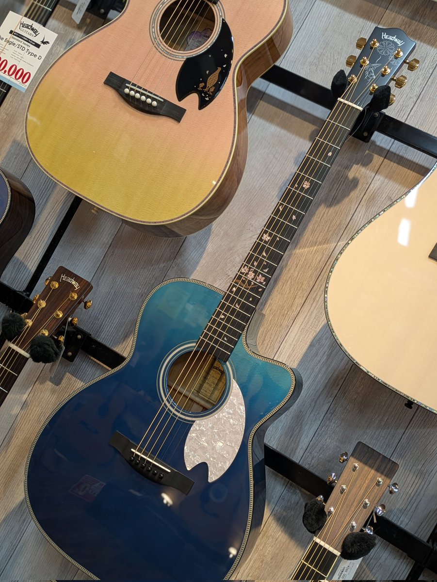 acoustic_gp's tweet photo. #HEADWAY から、今年の夏を彩る新たな桜モデルが入荷しました！
夏を感じさせるブルーのグラデーションに、白いピックガードが映えてます🎐
#ヘッドウェイ　#アコプラ https://t.co/pekqGtHDNb