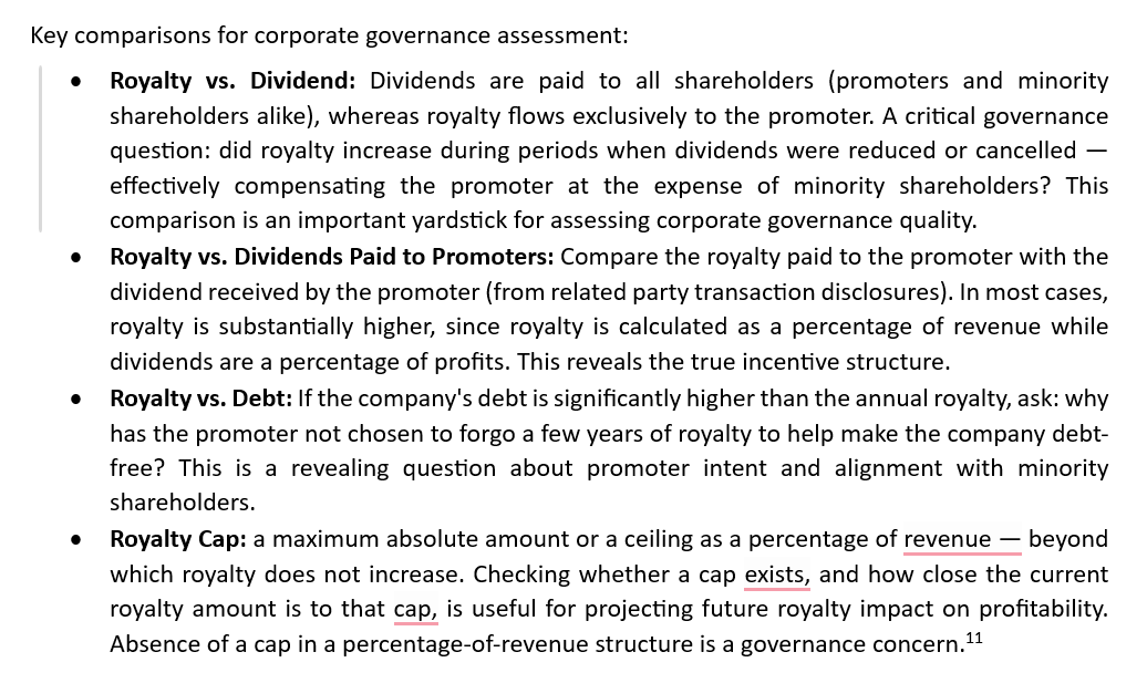 SuccessProject_'s tweet photo. A vast majority of investors have not thought or used beyond PE for investment analysis. 

A simple topic like ROYALTY (Mostly used for MNCs) has a lot of analysis to perform and gather inferences. 

Imagine the kind of view that all ratios can collectively give to investors. https://t.co/zlhPqfIAK5