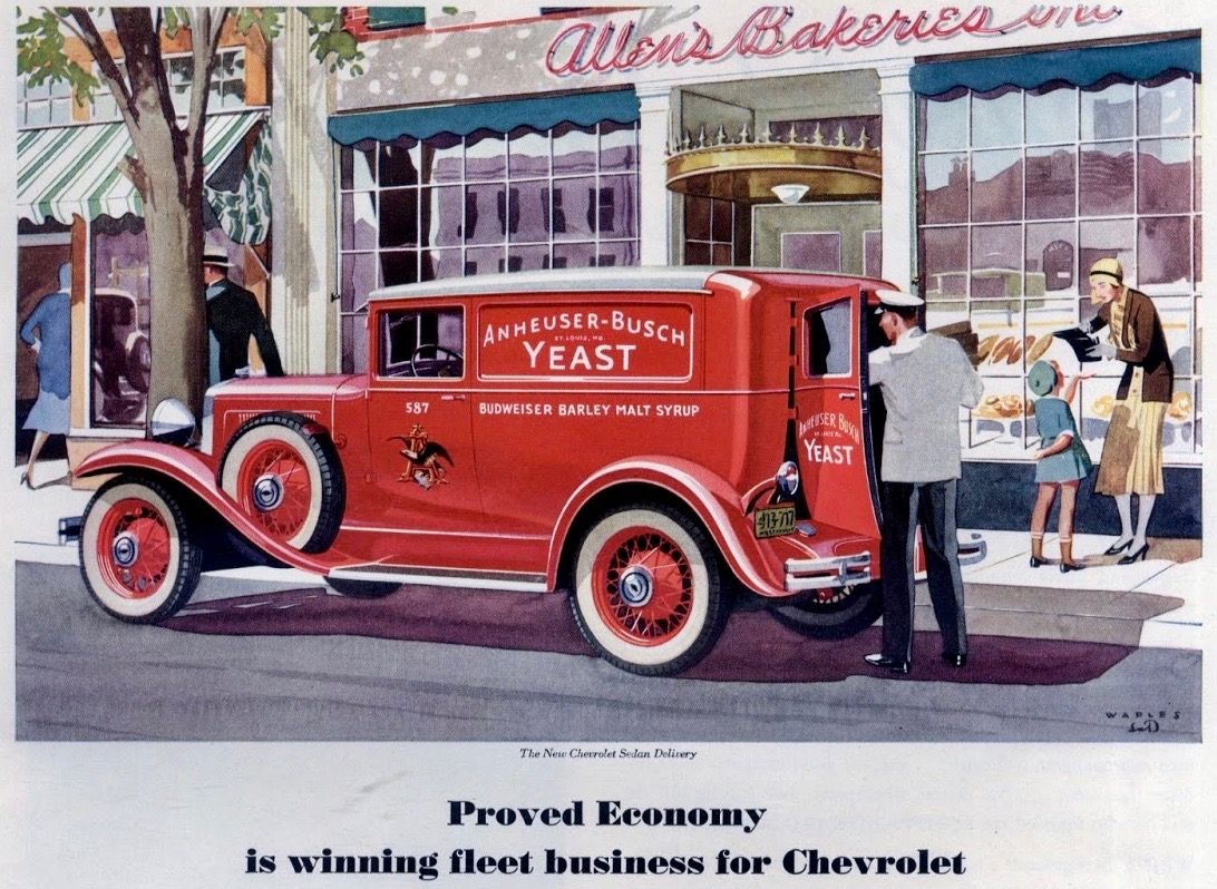 LRonLacy's tweet photo. #MAY 1931
🧵👇
‘The New Chevrolet Sedan Delivery’
Illustration signed ‘Waples’
‘Proved Economy is winning fleet business for Chevrolet’
#illustration #illustrationart #illustrationartists #Waples #Chevrolet #AnheuserBusch #yeast #Prohibition #delivery #deliveryguy https://t.co/ls0XwIJ5oB