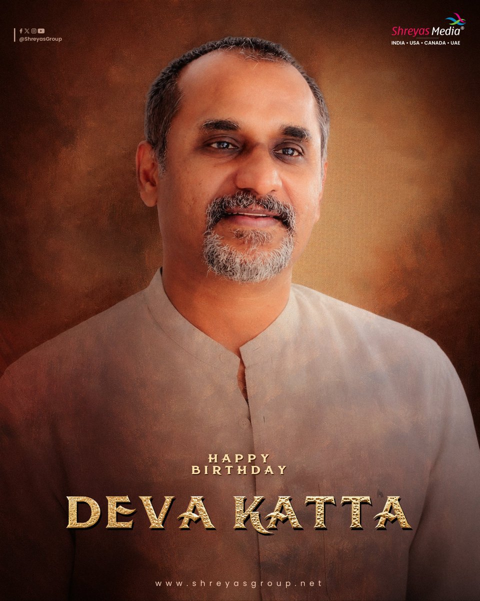 shreyasgroup's tweet photo. A Filmmaker Who Always Spoke Through Powerful Stories 🔥
Wishing the talented director @devakatta garu a very Happy Birthday ❤️🔥
-Team @shreyasgroup ✌️
#HappyBirthdayDevaKatta #HBDDevaKatta #DevaKatta #ShreyasGroup #ShreyasMedia https://t.co/bsqjz0j6zL