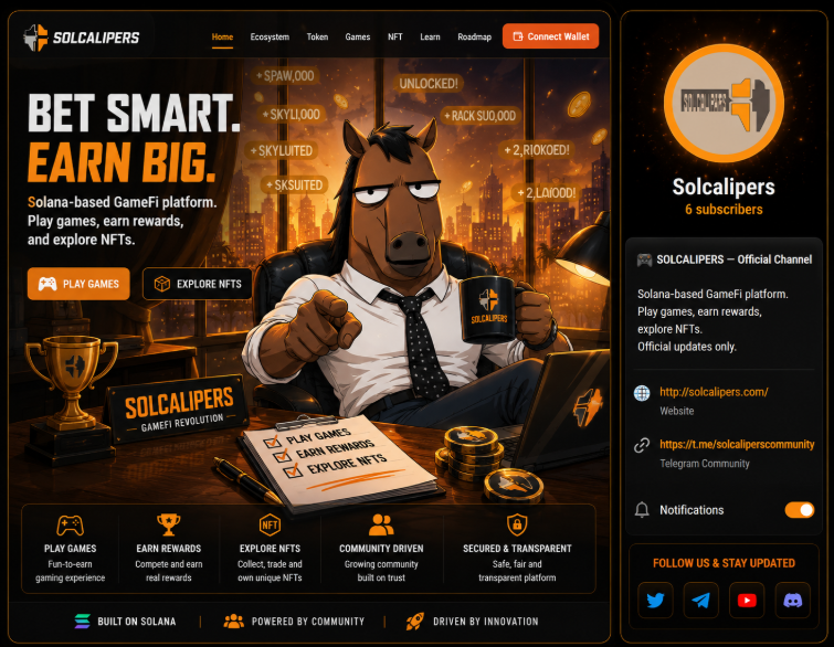 solcalipers's tweet photo. Sports betting narratives are quietly gaining traction again. SolCalipers Token feels positioned before wider attention arrives.

Explore the platform: https://t.co/ng4Pcsv9mz
Join the community: https://t.co/ndBJlhEFje
#SolCalipers #NFTGaming #BlockchainGaming #Crypto #Web3 https://t.co/xOTZj3Yuag