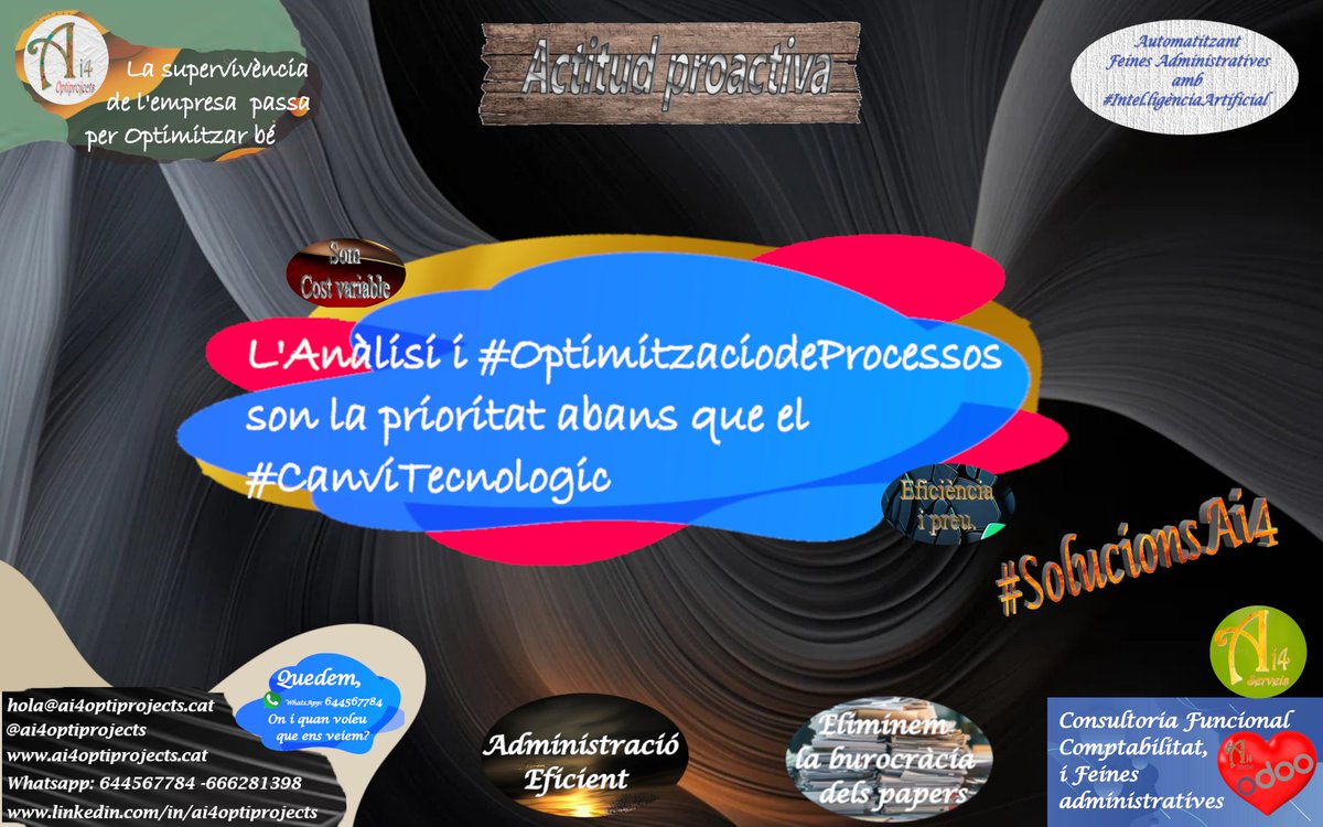 ai4optiprojects's tweet photo. L'Anàlisi i #OptimitzaciodeProcessos son la prioritat abans que el #CanviTecnologic
Les diferencies i necessitat d'integració entre #InteligenciaArtificial i #InteligenciaHumana
#TransformacioDigital #IncrementdeCapacitats #SolucionsAi4 https://t.co/5vmb13jUN3