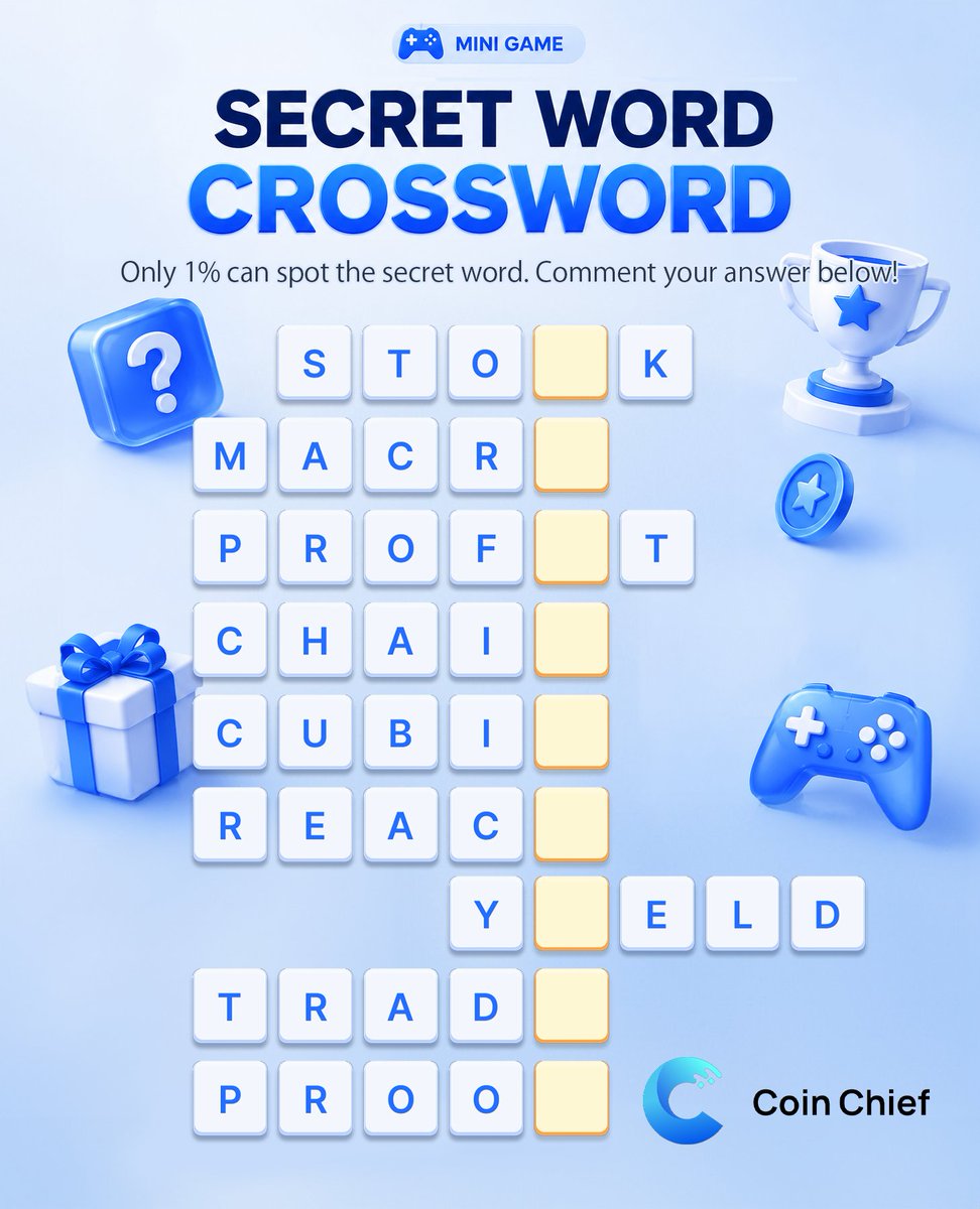 CoinChief_Ex's tweet photo. 🕹️ [PRESS START] System online. The matrix is waiting.

🧩 The Rules of Engagement:
⚡️ Fill in 9 letters. Scan the golden column
⚡️ Identify the ultimate All in One Exchange
⏳ Only 1% of Web3 can spot it instantly

👇 Drop the secret word below to flex your speed
#Coinchief_Ex https://t.co/x4O1vwBTo9