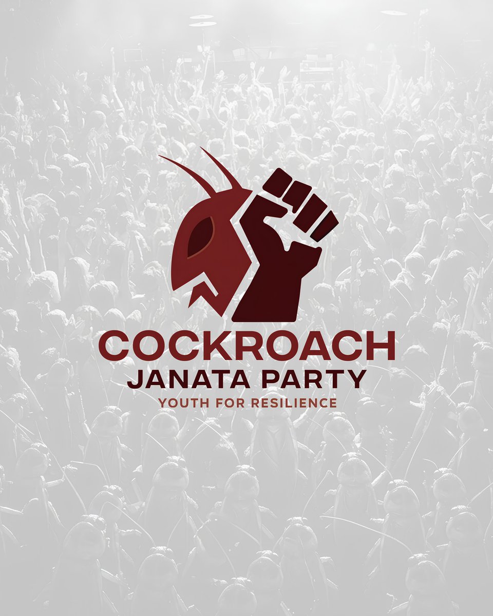 vcapdesign's tweet photo. Not every movement asks for permission.
Some rise through resistance.

Cockroach Janata Party stands for resilience, unity, and the voice that refuses to stay unheard.

#cockroachjanataparty #youthforresilience #resistance #janataparty https://t.co/wwJaPSEJIh