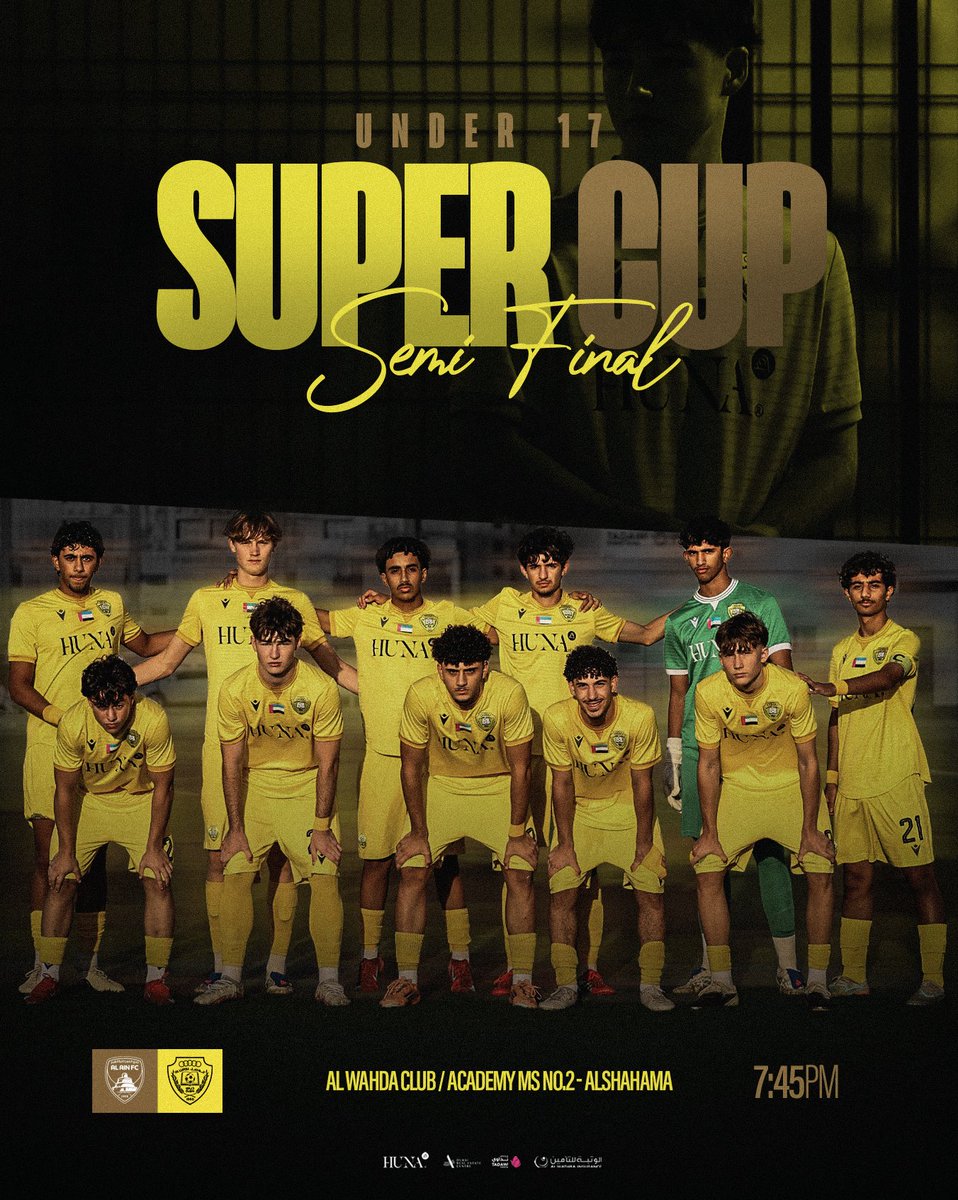 AlWaslAC's tweet photo. نصف النهائي 🔥

🏆 كأس السوبر تحت 17 سنة
⚽ الوصل 🆚 العين
🏟️ نادي الوحدة (الشهامة)  
📅 الاحد - 24 مايو 
🕙 7:45 مساءً

بالتوفيق يا فهود 💛🐆

🟡 #أكاديمية_الوصل | #AlWaslAcademy https://t.co/KQfP1raZPF