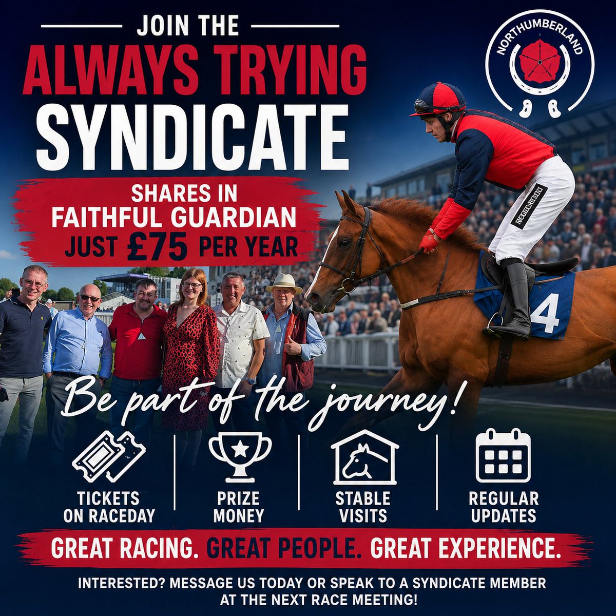 AlwaysTryingRS's tweet photo. 🏇 FAITHFUL GUARDIAN 🏇

Shares available at £75 annual - in training with @donaldmccain 

Ran a very nice 3rd place @WorcesterRaces on Friday

Have your name in lights for £75

https://t.co/BcNcJRQI8P

🏆 Let's Be A Winner Together https://t.co/7vZvjLTcBx