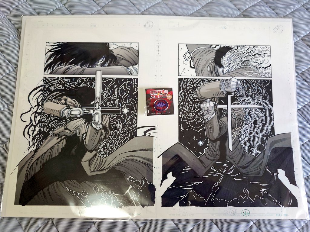 展覧会行けなかったから事後通販で買ったヘルシングの複製原画開封した